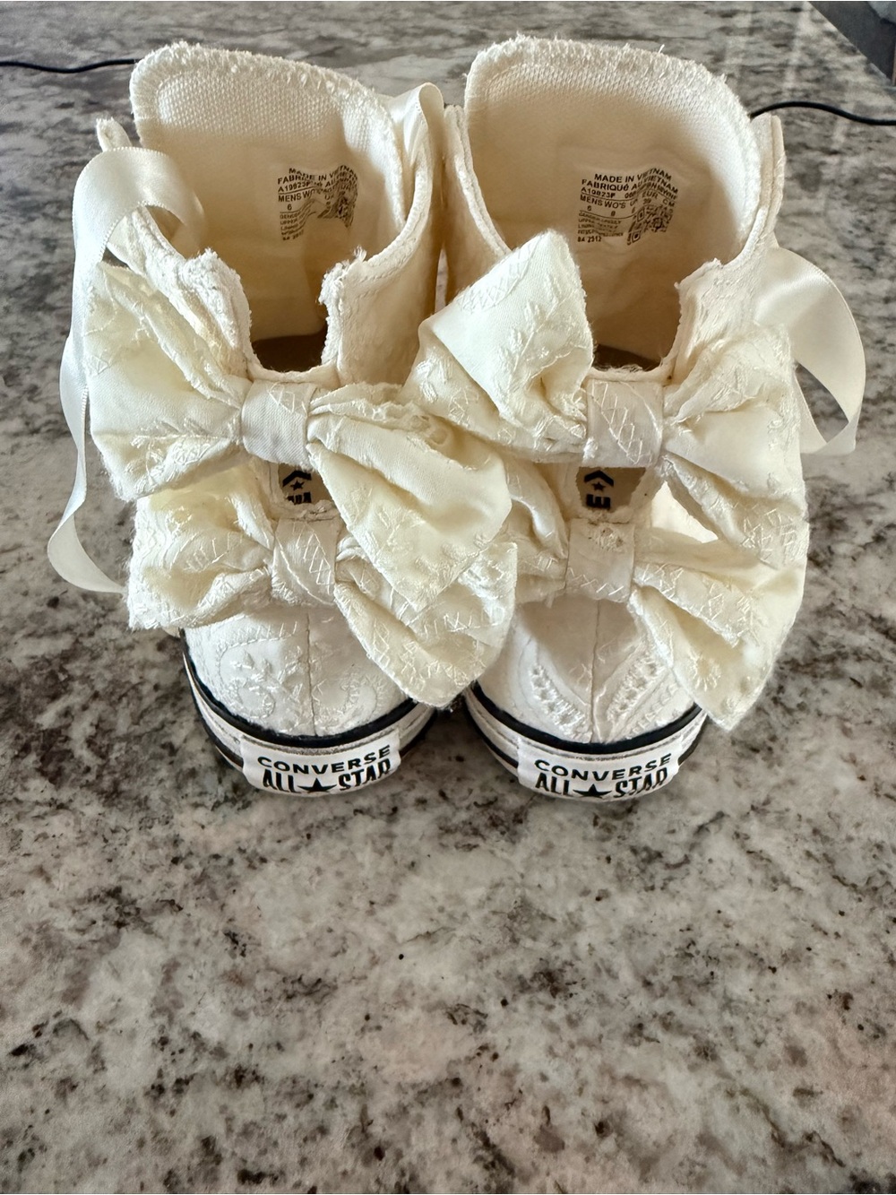 Converse Cream High-Top Satin Ribbon Sneakers - Picture 7 of 7